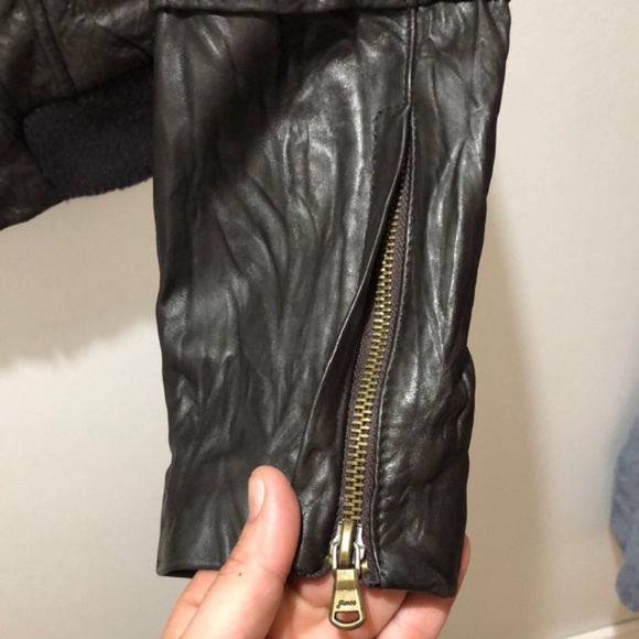 Guess Jeans Genuine Leather Moto Brown Cheetah print Jacket - Picture 8 of 11